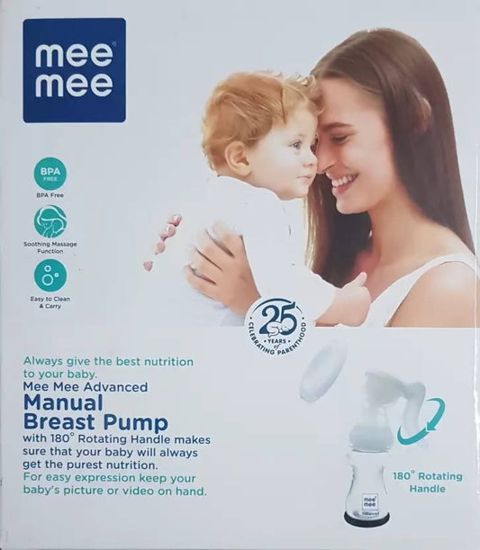 MeeMee Advanced Manual Breast Pump - Manual (White) - PyaraBaby