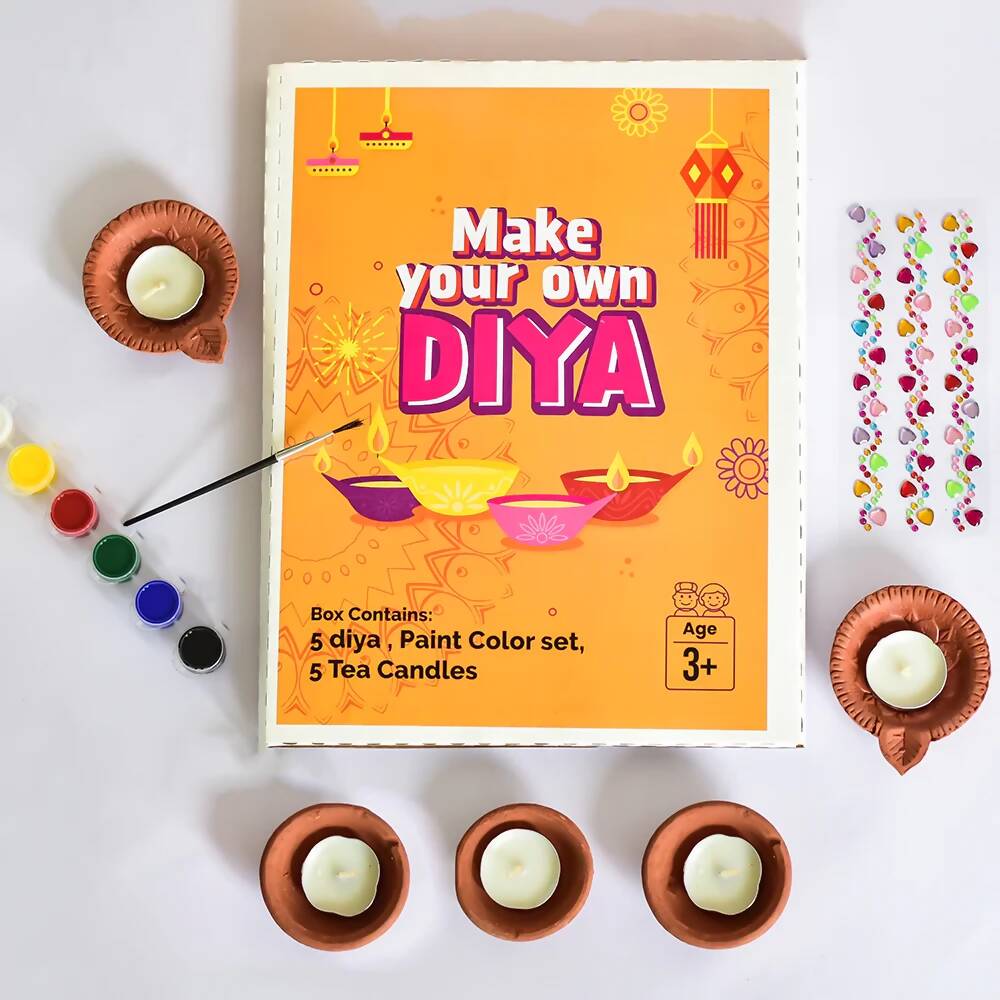 ILEARNNGROW DIY Diya Kit (Paint your Diya) - A delightful set designed to ignite your artistic flair - PyaraBaby