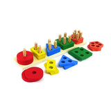 KUVA KUVA TOYS Wooden Sorting & Stacking Toy, Geometric Blocks Shape Sorter - PyaraBaby