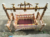 Wooden Balmukut Traditional Cradle With Parna, Dimensions: 26W×40H in Inch - PyaraBaby