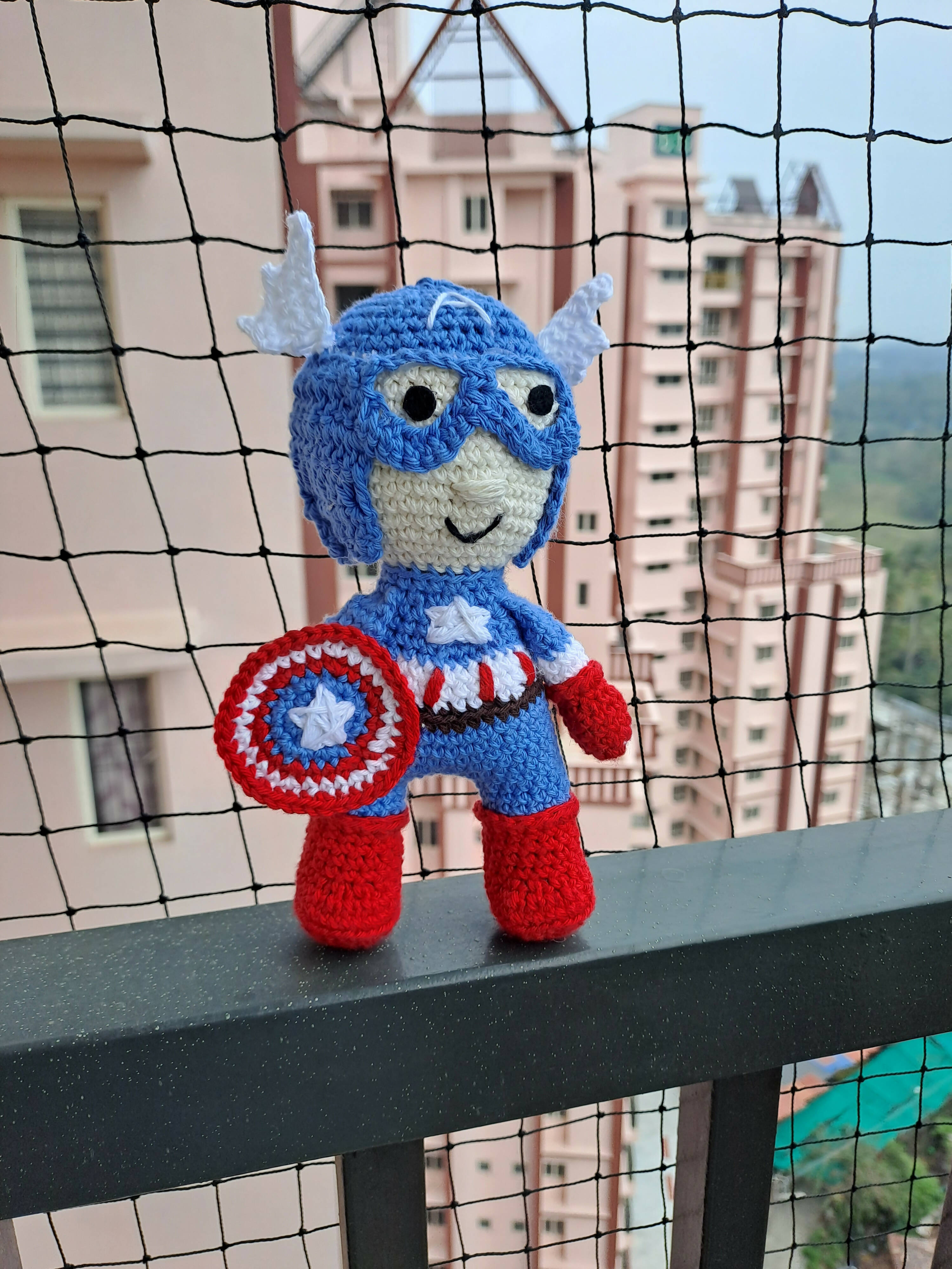 Crochet Handmade Captain America Toy - PyaraBaby