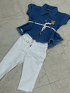 Blue shirt with pant for baby girl