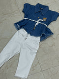 Blue shirt with pant for baby girl - PyaraBaby