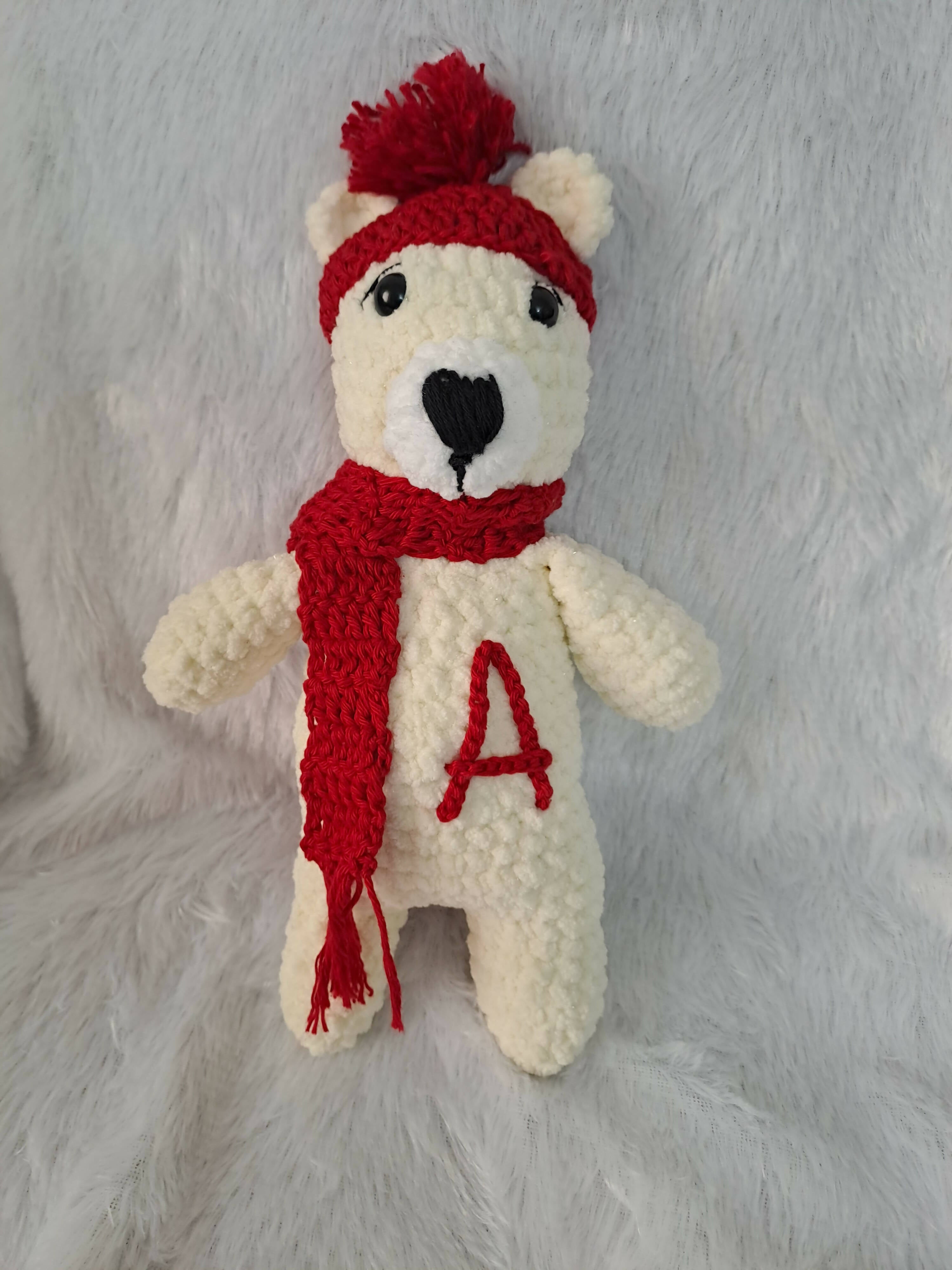 Crochet plush bear with alphabet or name!! - PyaraBaby