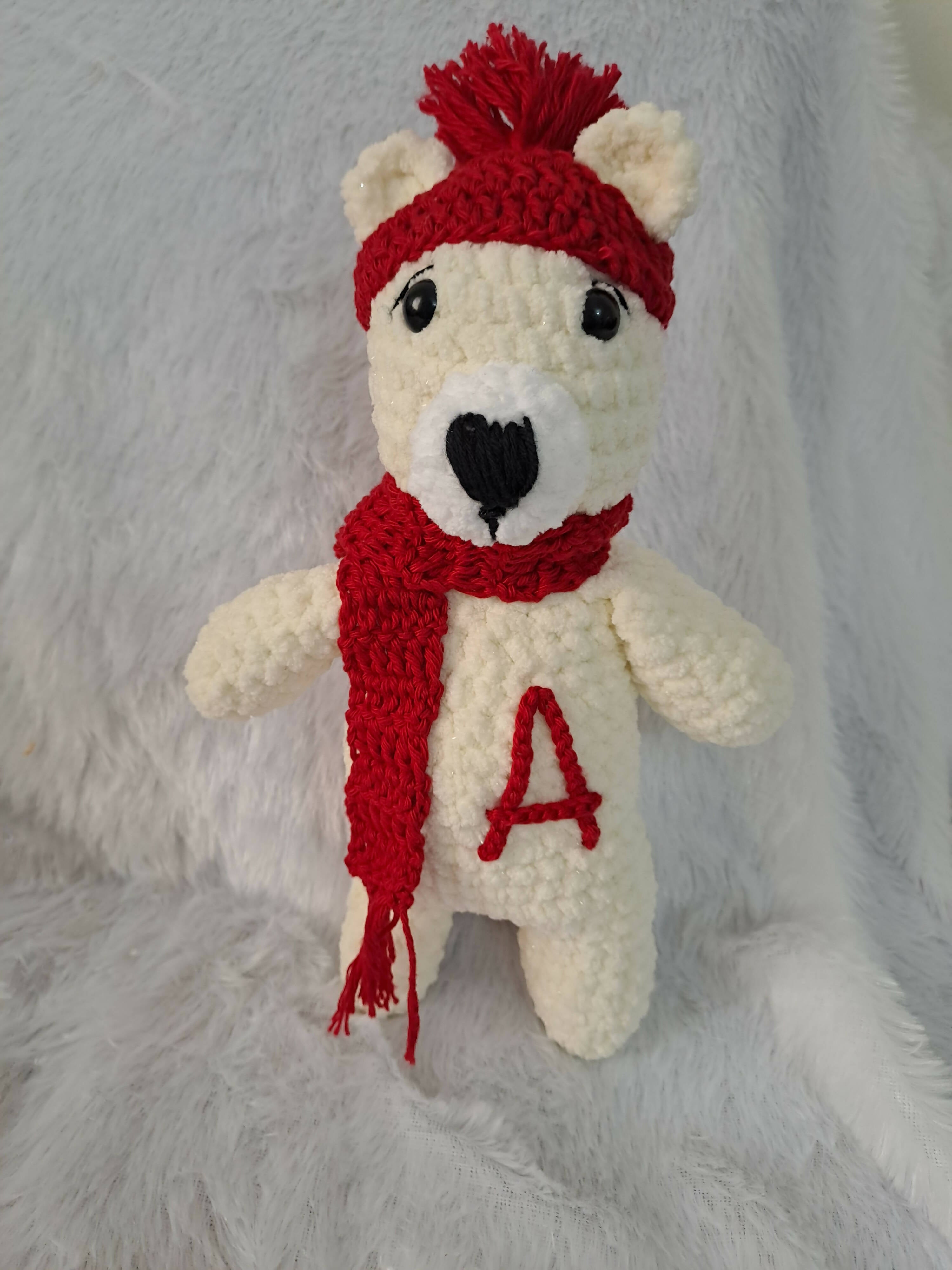 Crochet plush bear with alphabet or name!! - PyaraBaby