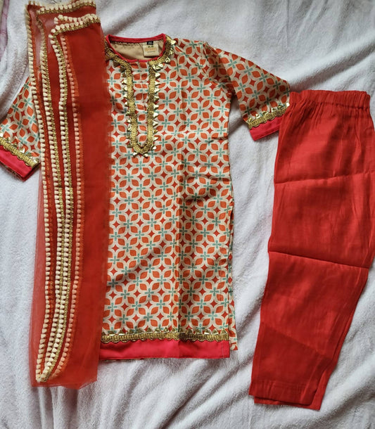 Brand Bloomers by Amrita Kurta with Pyajama and dupatta Set - PyaraBaby
