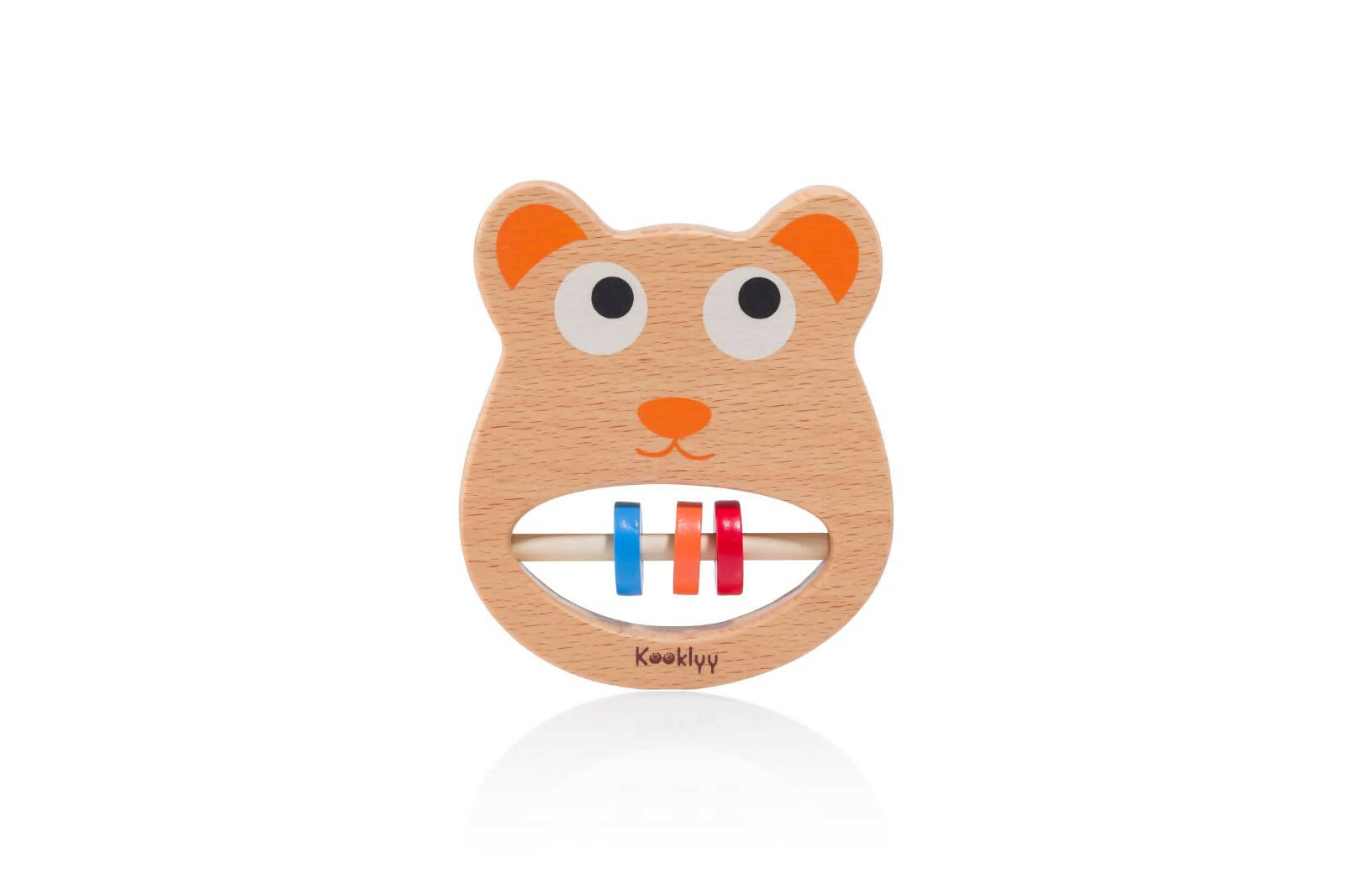 The wooden teddy rattle and teether, multi-functional baby toy designed to engage and soothe infants during their early developmental stages - PyaraBaby