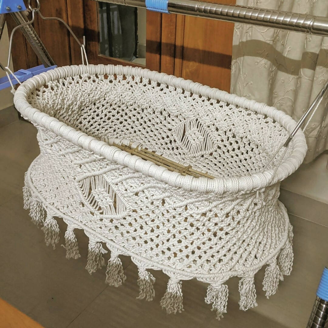 Renee Boheme Handmade Macrame Baby Cradle - PyaraBaby