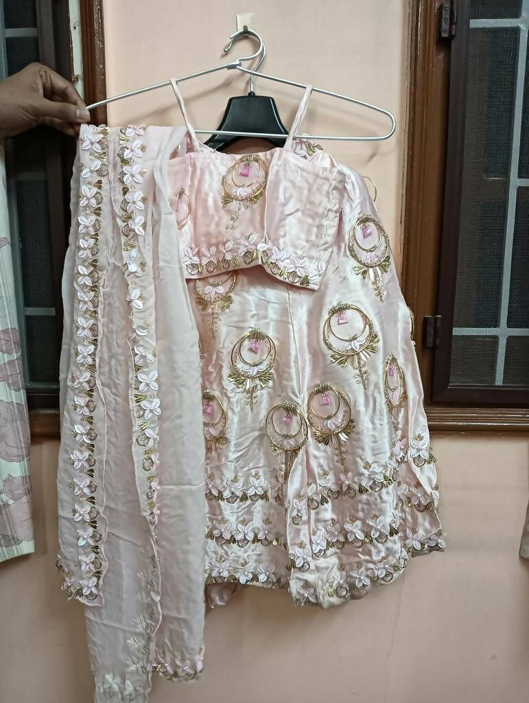 Baby Pink Ghagra with Blouse and Dupatta - PyaraBaby