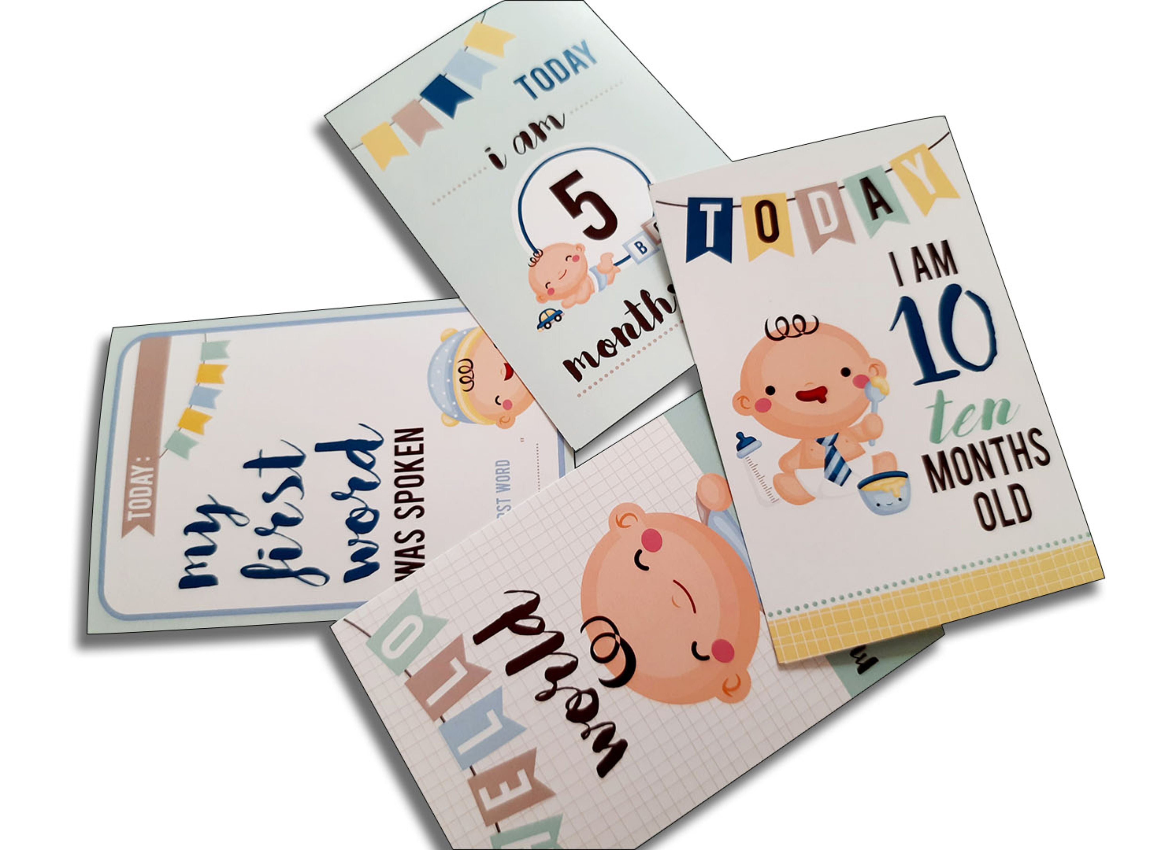 Baby boy milestone cards - PyaraBaby