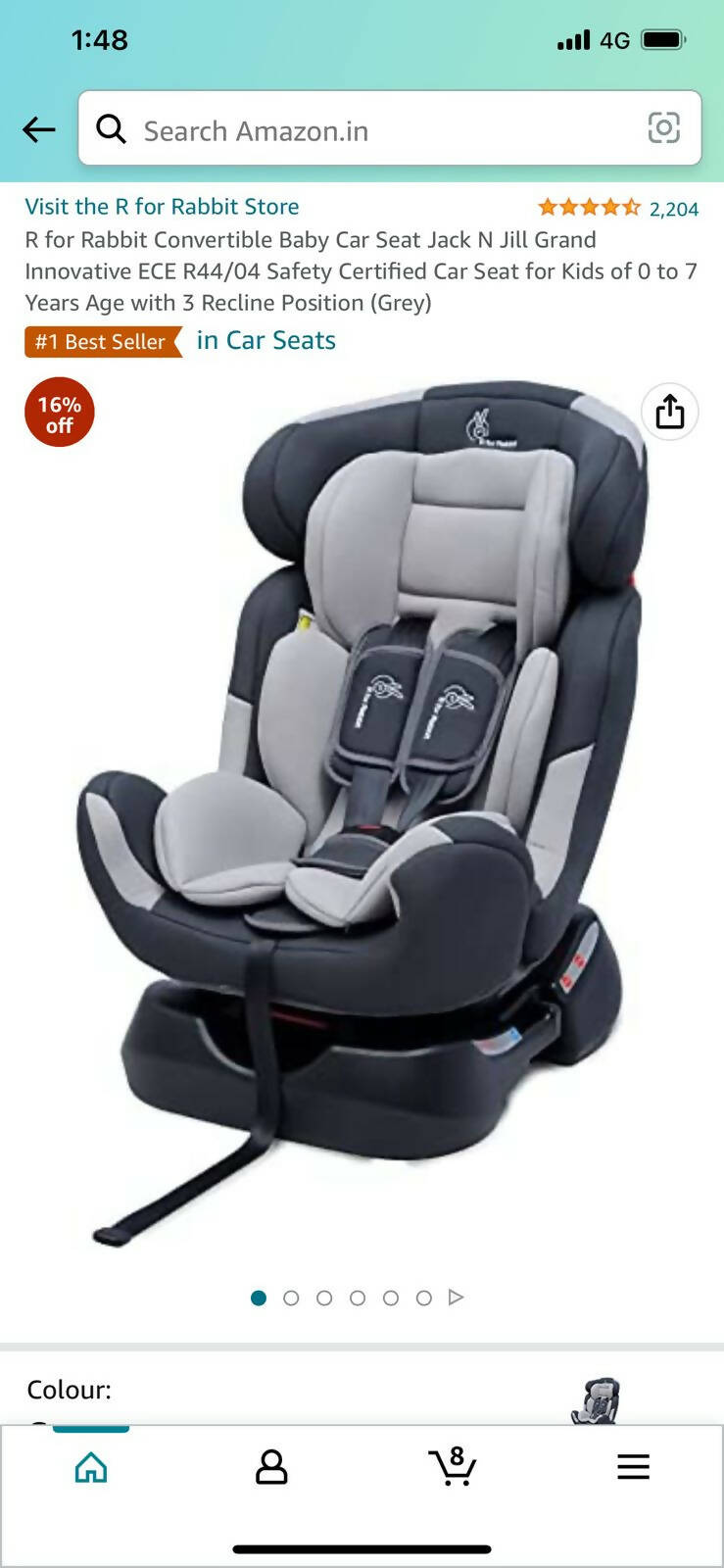 R FOR RABBIT Jack N Jill Grand Car Seat - Grey - PyaraBaby