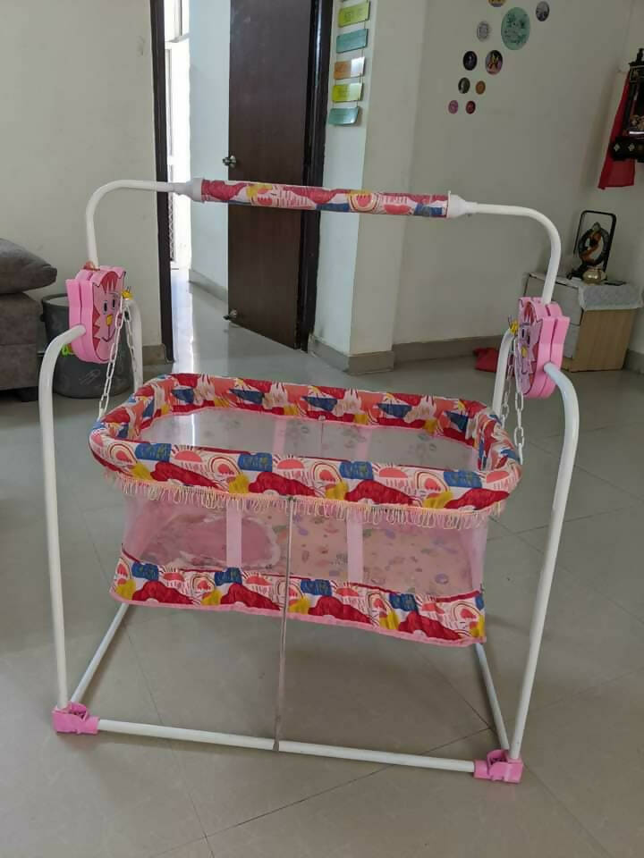 Manual Cradle for Baby - Pink - PyaraBaby