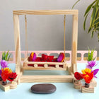 Wooden Swing for laddu gopal, Dimensions: H21×L20×width of base 16 cm - PyaraBaby