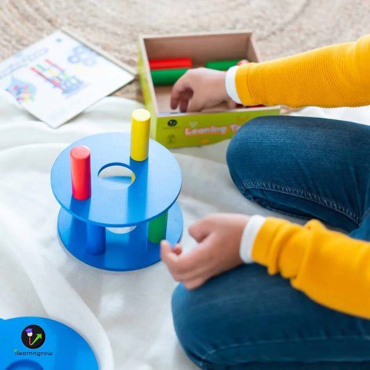 ILEARNNGROW Leaning Tower - Enhancing Motor Skills , Interactive Learning, Fun Educational Game, Early Childhood Education - PyaraBaby