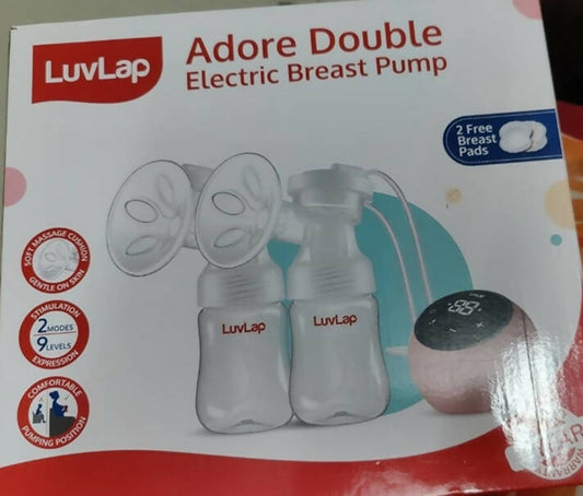 LUVLAP Adore Double Electric Breast Pump with Dual Mode, 2 Phase - Stimulation & Expression, Soft Silicone Cushion - PyaraBaby