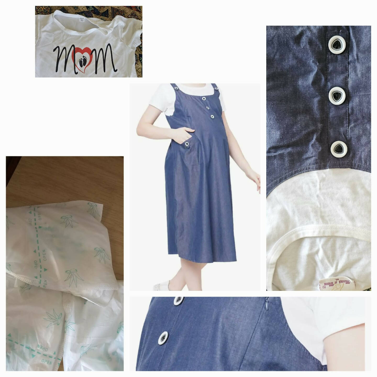 Maternity Midi Dress | 3 Breastpads | 1 mom to be T-shirt | Combo - PyaraBaby