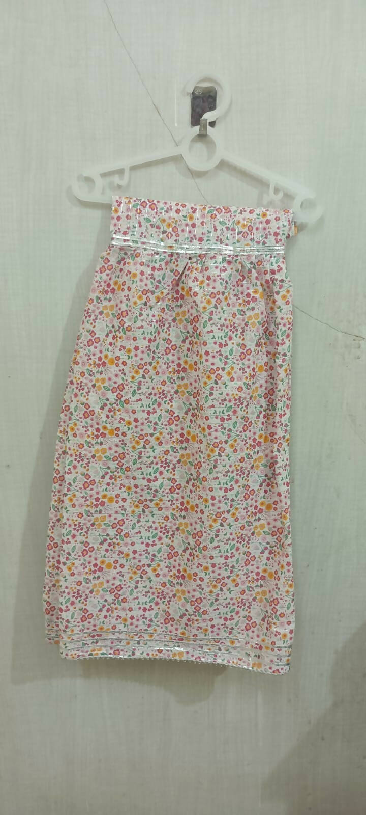 Beautiful White Color Floral Print Peplum Top and Garara with Silver Lace in the Top and Garara for Baby Girl - PyaraBaby