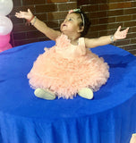 1st Birthday Peach Frock/Dress for Baby Girl - PyaraBaby