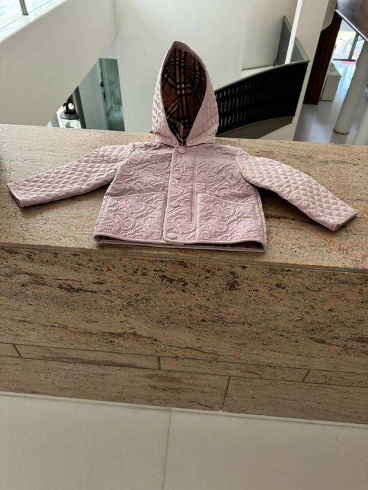 Dress your little fashionista in luxury with the Stylish Burberry Jacket with Detachable Hood - iconic style for every precious moment!