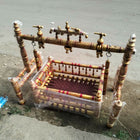 Wooden Balmukut Traditional Cradle With Parna, Dimensions: 26W×40H in Inch - PyaraBaby