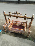 Wooden Balmukut Traditional Cradle With Parna, Dimensions: 26W×40H in Inch - PyaraBaby