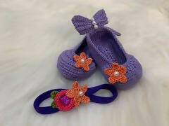 Booties with Headband For Baby Girl - PyaraBaby