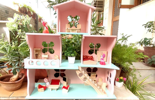 Wooden Doll House- Multi Arrangement 3 Storied Play Set - PyaraBaby