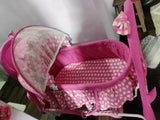 1st STEP Cradle With Wheels Floral & Animal - Pink - PyaraBaby