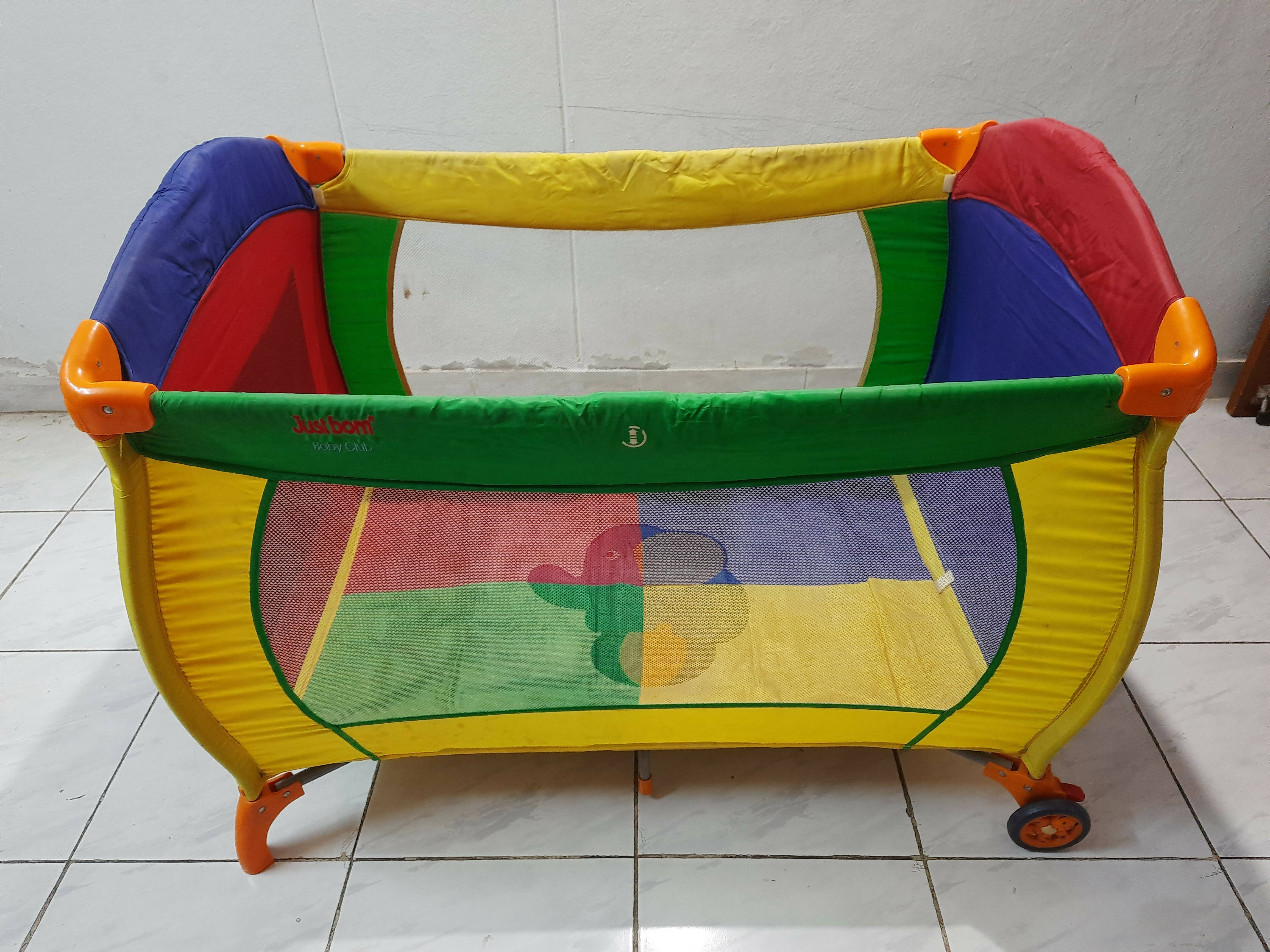 JUSTBORN Play Pen Multicolour, Dimensions: 25.5 × 24 × × 81.5 cm - PyaraBaby