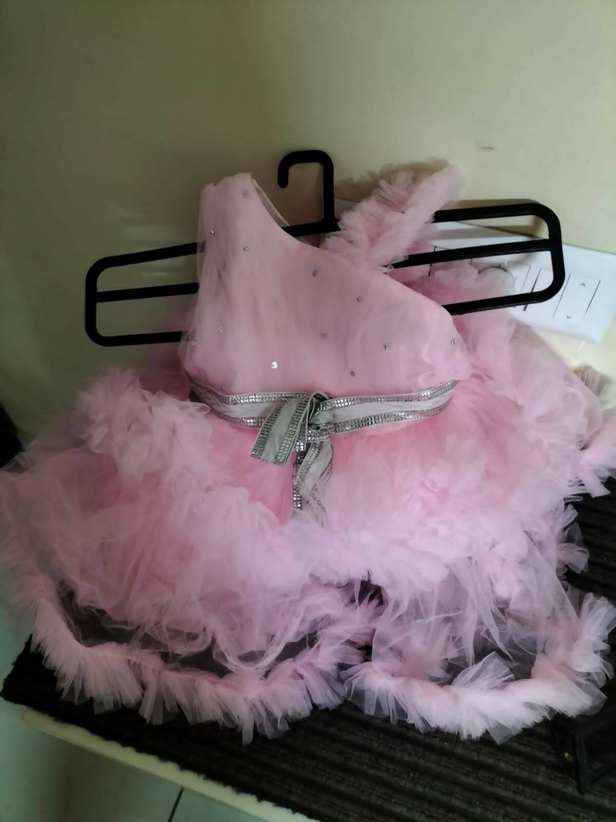 1st Birthday FANCY KIDSWEAR Pink Colour Layered Frock/Dress for Baby Girl - PyaraBaby