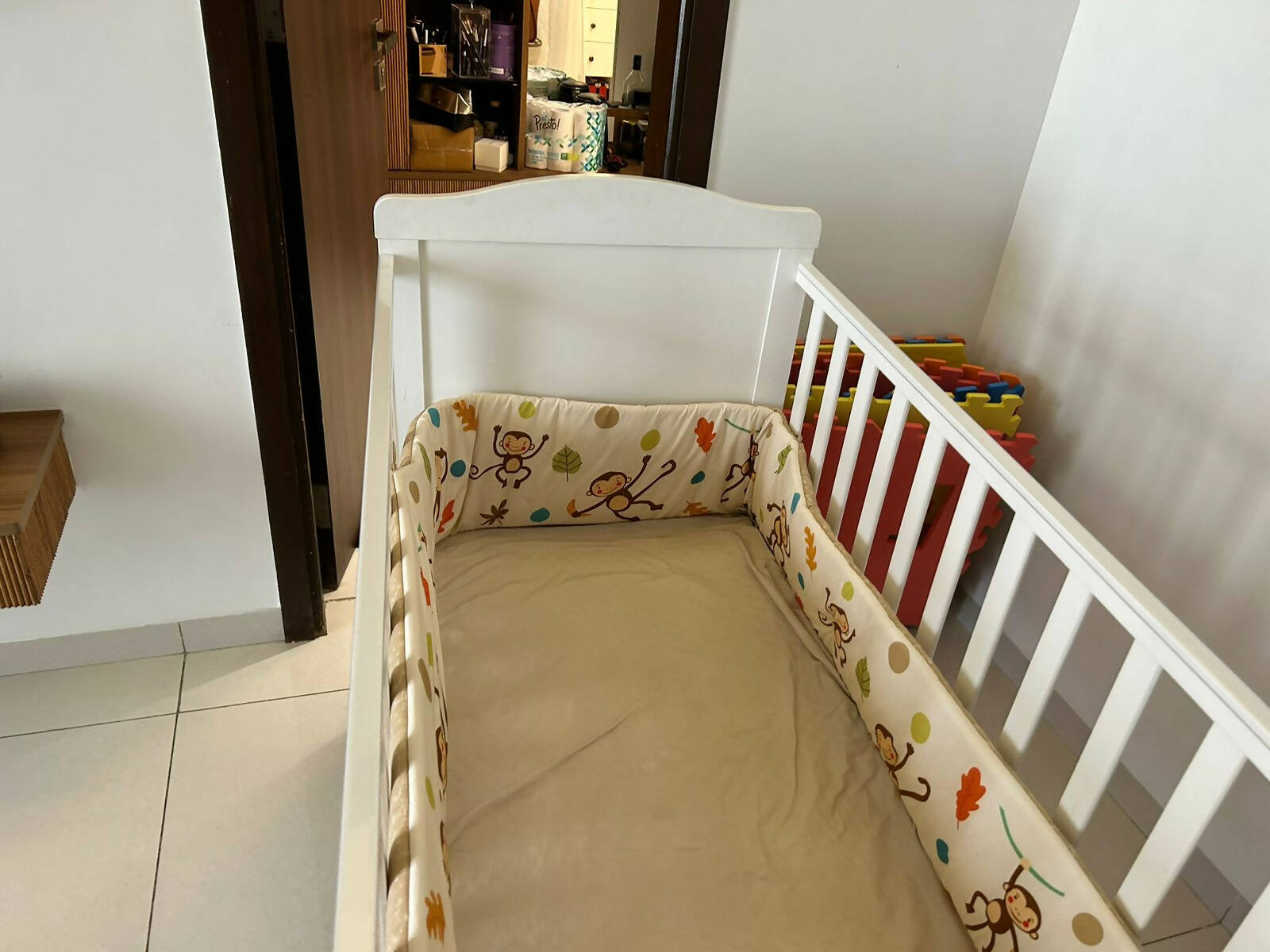 LUVLAP C-65 Cot/Crib with 3 Height Adjustment, Dimensions: 124L x 64W x 98H cm - PyaraBaby