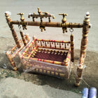 Wooden Balmukut Traditional Cradle With Parna, Dimensions: 26W×40H in Inch - PyaraBaby