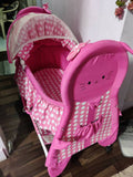 1st STEP Cradle With Wheels Floral & Animal - Pink - PyaraBaby