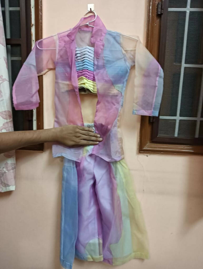 multicolour Palazzo with Jacket and Inner - PyaraBaby