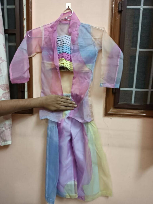 multicolour Palazzo with Jacket and Inner - PyaraBaby