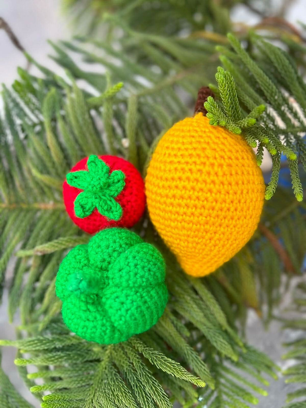 Hand Crocheted Fruits and Vegetables Basket (combo options available) - PyaraBaby
