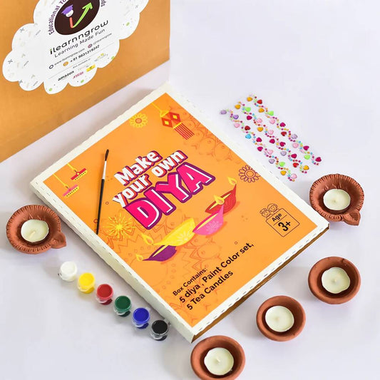 ILEARNNGROW DIY Diya Kit (Paint your Diya) - A delightful set designed to ignite your artistic flair - PyaraBaby