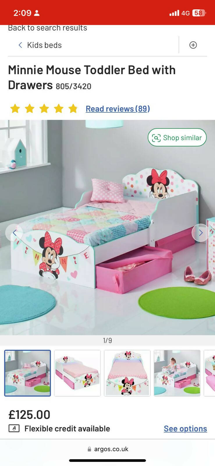 DISNEY Minnie Wood Toddler Bed Platform Bed - PyaraBaby