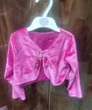 Beautiful Pink Floral Frock/Dress with Detachable Pink Jacket - PyaraBaby