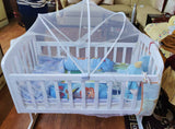 BABYHUG Joy Cradle with Mattress and Mosquito Net, Dimensions - 98L x 57.5W x 81H cm - PyaraBaby