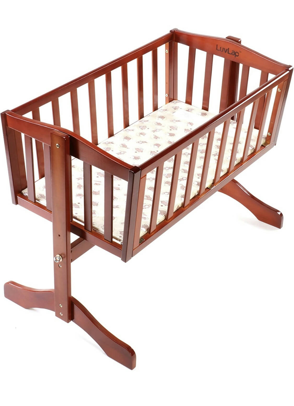 LUVLAP C-10 wooden cot/crib/cradle, Dimensions- 89 cm x 17 cm x 89 cm - PyaraBaby