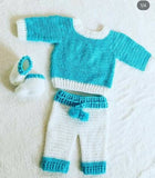 Handmade Customized Crochet Romper with Shoes and Hairband for Baby - PyaraBaby