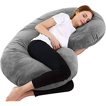 U Shape Pregnancy Pillow- Velvet fabric - PyaraBaby