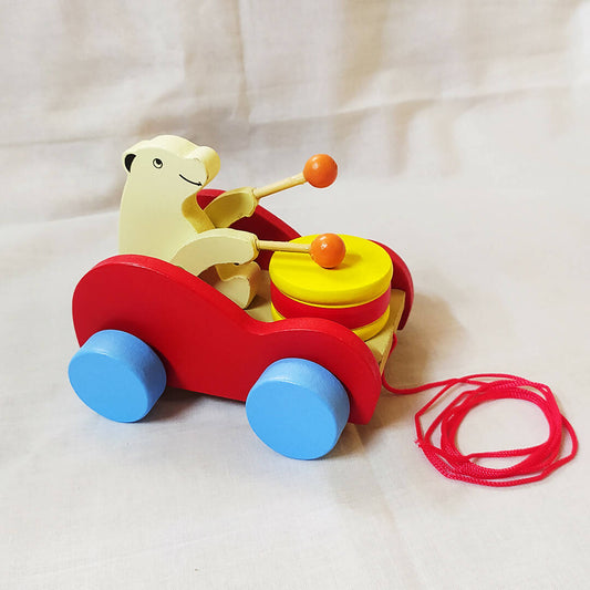 Bear Drum Car- Pull Along Toy - PyaraBaby