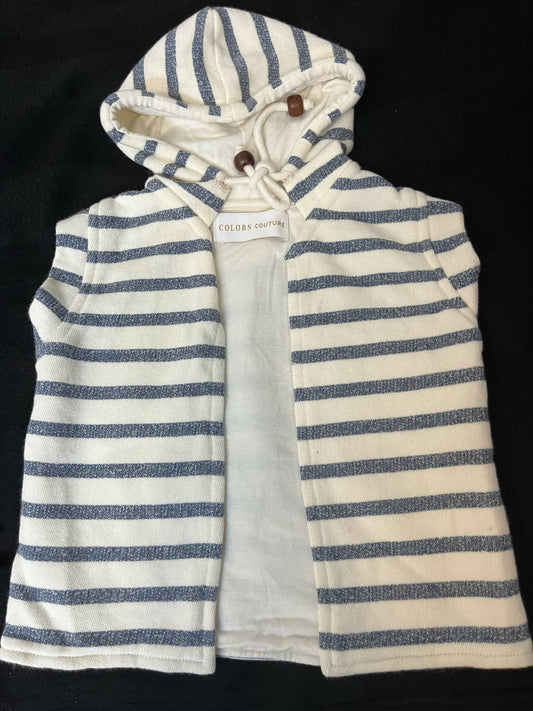 Striped cotton sleeveless Jacket - PyaraBaby