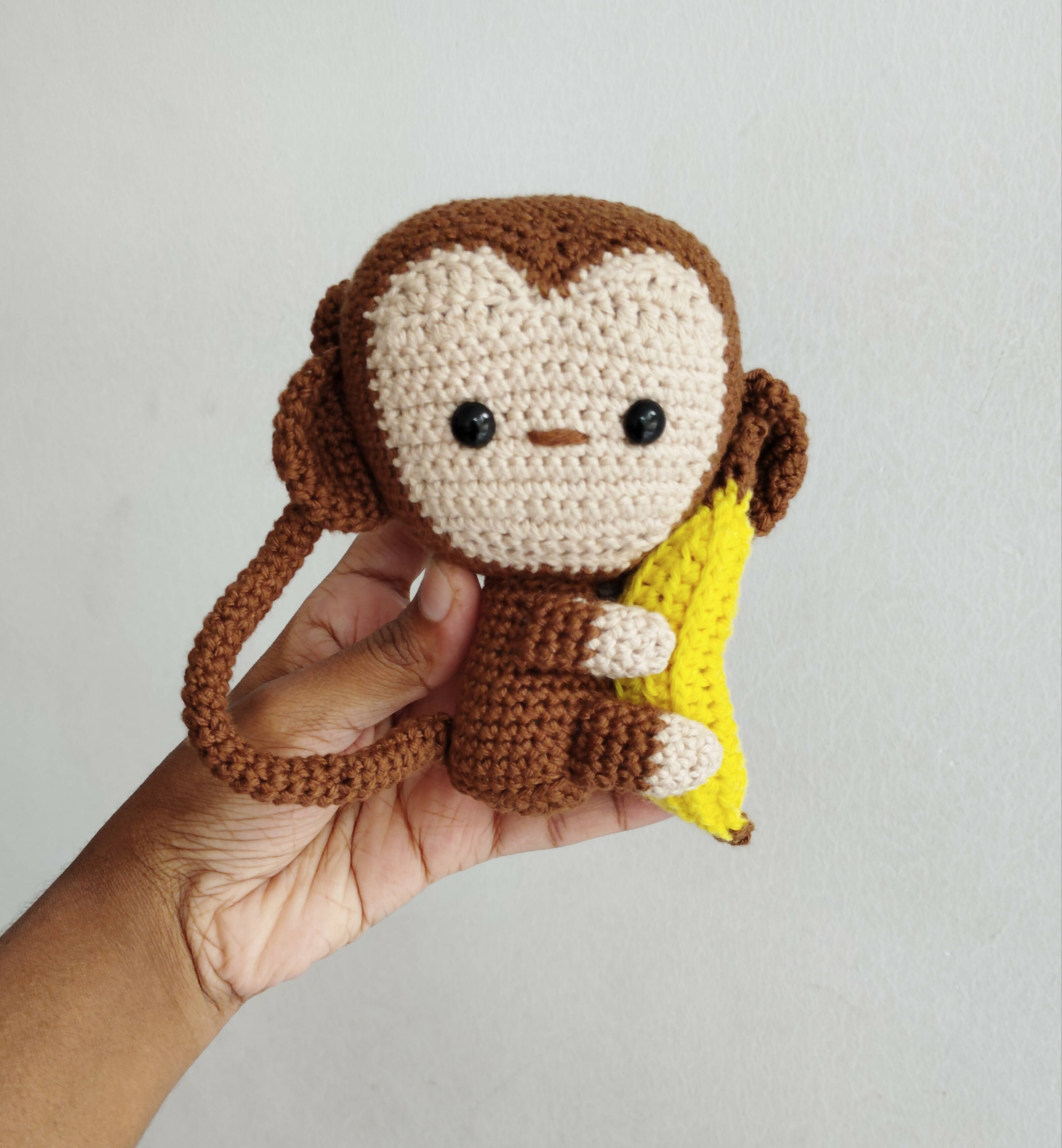 Crochet Cute Monkey With Banana - PyaraBaby