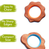 Bring sunshine and comfort to your baby's teething with Babycov's Cute Cloud and Sun Neem Wood Teethers - organic goodness for safe and playful chewing!