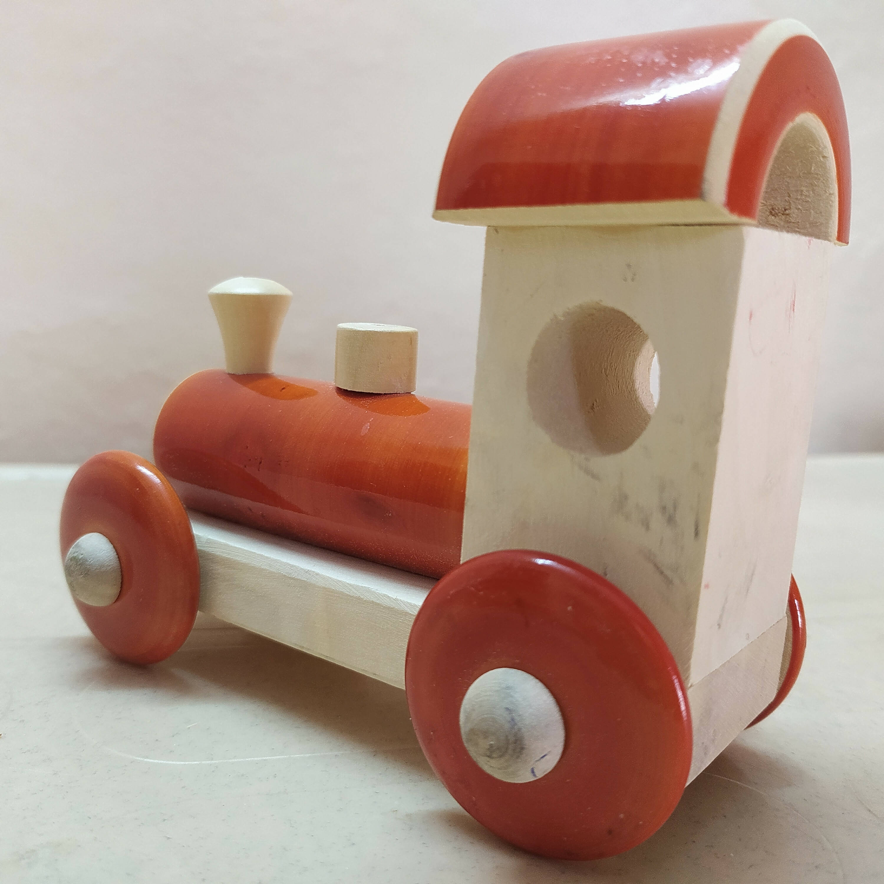 Wooden Train Engine Push/Pull Toy for 12+ Months Kids, Preschool Toys - Multicolor-All New (Pack of 1) - PyaraBaby