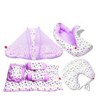 Vparents Joy Baby 4 Piece Bedding Set With Pillow And Bolsters Sleeping Bag And Bedding Set And Feeding Pillow Combo - Purple - PyaraBaby