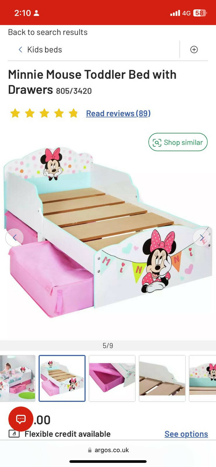 DISNEY Minnie Wood Toddler Bed Platform Bed - PyaraBaby